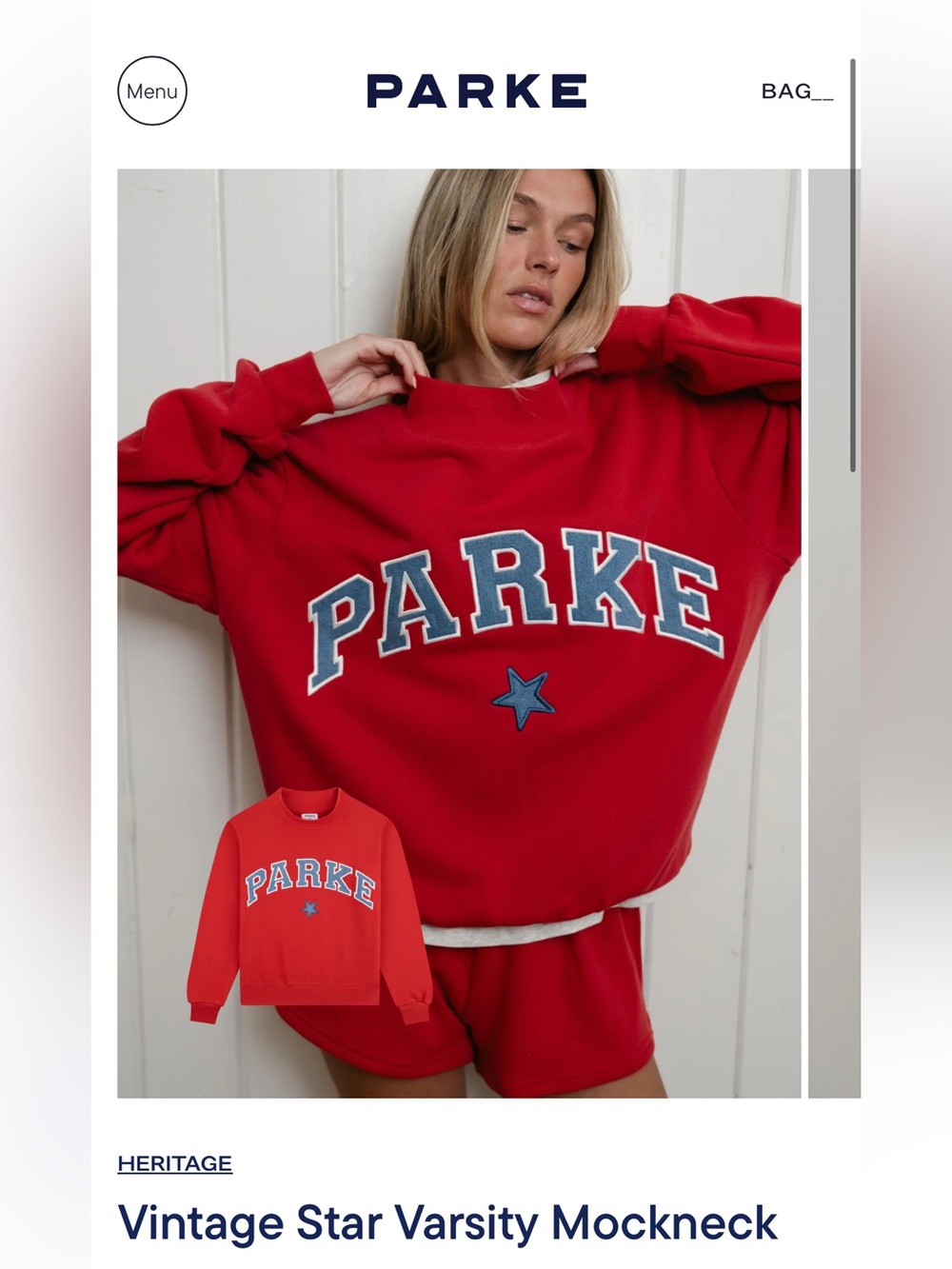 Parke Vintage Star Varsity Mockneck